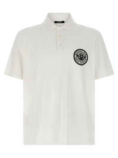 Balmain 'coin' Polo Shirt In White