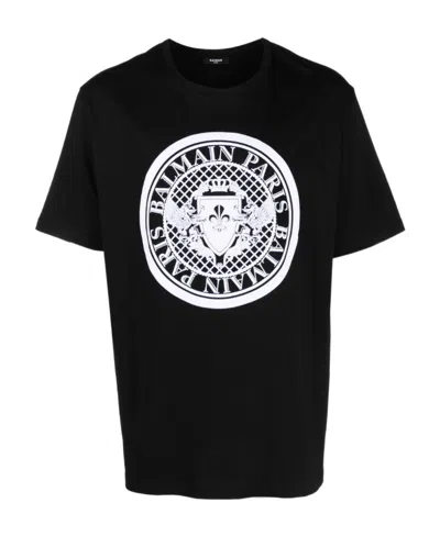 BALMAIN BALMAIN LOGO PRINTED CREWNECK T-SHIRT