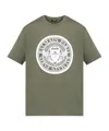 Balmain Coin-print Cotton T-shirt In Green