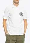 Balmain White Polo Shirt With Collar And Coin Print On The Front In Cotton Man In White
