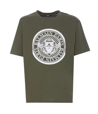 Balmain Coin T-shirt In Green