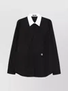 Balmain Collar Contrast Long Sleeves Shirt In Black