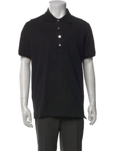 Pre-owned Balmain Collar Short Sleeve Polo Shirt In Black