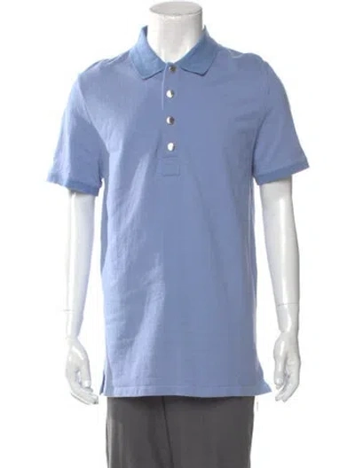 Pre-owned Balmain Collar Short Sleeve Polo Shirt In Blue