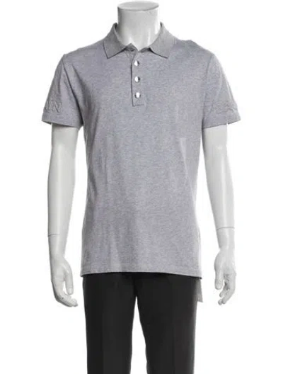 Pre-owned Balmain Collar Short Sleeve Polo Shirt In Gray