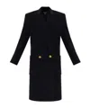Balmain Collared Long-sleeved Coat In Black