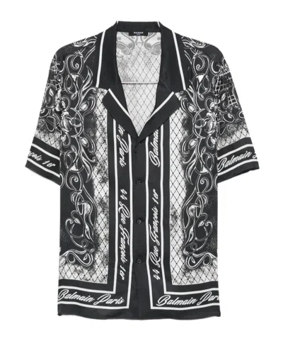 Balmain Collared Short-sleeved Shirt In Multi