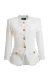 Balmain White Structured Blazer With Buttons And Pockets In White