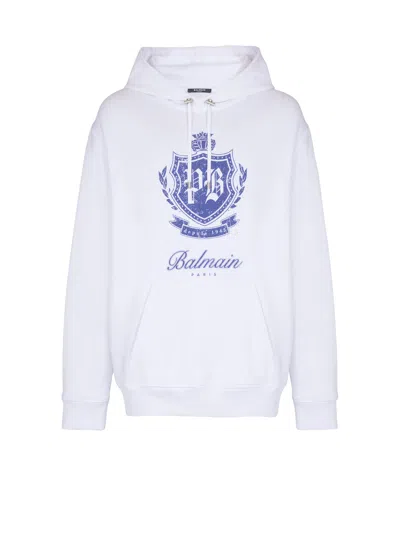 BALMAIN COLLEGE EMBLEM HOODIE