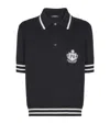 Balmain Striped Collar Short Sleeve Polo Shirt In Black