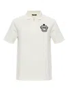 Balmain College Emblem Short-sleeve Polo Shirt In White