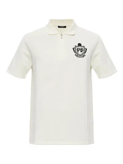 BALMAIN COLLEGE EMBLEM SHORT-SLEEVE POLO SHIRT