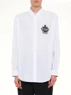 Balmain Long Sleeved Logo Embroidered Shirt In White