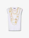 Balmain Cotton Jewellery Print Tank Top In White
