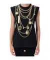 Balmain Chain Print Sleeveless Top