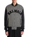 Balmain Pb Labyrinth Monogram Varsity Bomber Jacket In Multi