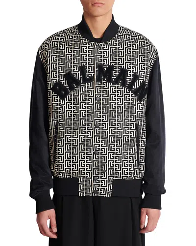 BALMAIN COLOR BLOCK MONOGRAM JACKET