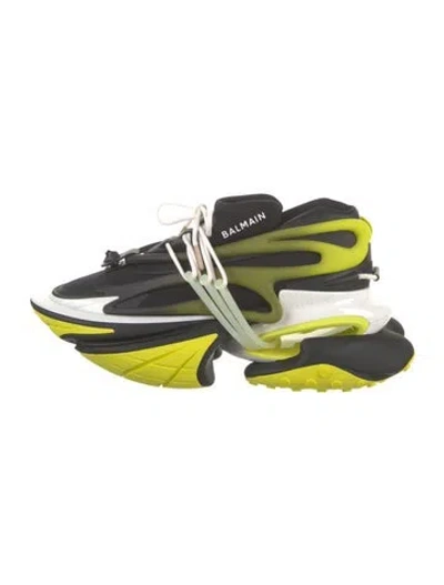 Pre-owned Balmain Colorblock Pattern Chunky Sneakers In Black