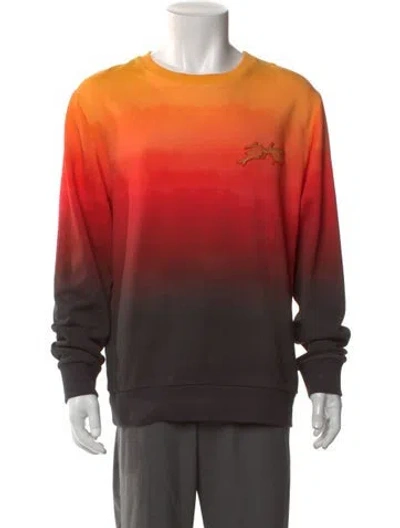 Pre-owned Balmain Colorblock Pattern Crew Neck Pullover In Red