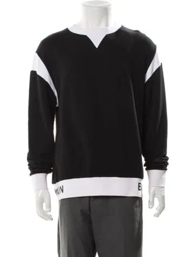 Pre-owned Balmain Colorblock Pattern Crew Neck Sweatshirt W/ Tags In Grey