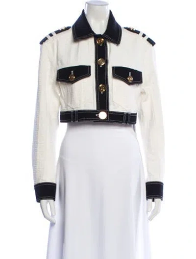 Pre-owned Balmain Colorblock Pattern Denim Jacket In Neutral