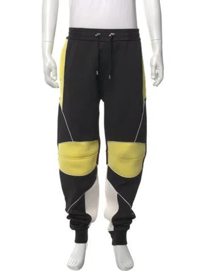 Pre-owned Balmain Colorblock Pattern Joggers In Black