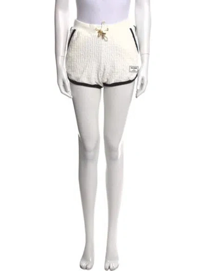 Pre-owned Balmain Colorblock Pattern Mini Shorts W/ Tags In Black