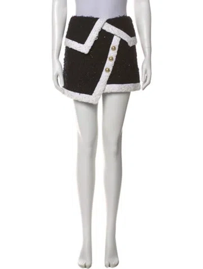 Pre-owned Balmain Colorblock Pattern Mini Skirt In Black