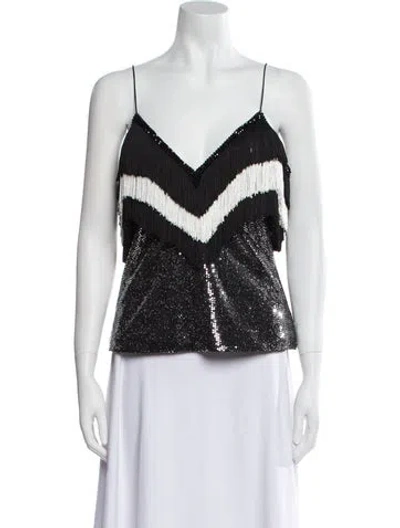 Pre-owned Balmain Colorblock Pattern V-neck Top In Multi