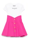 Balmain Wool Dress In Pink