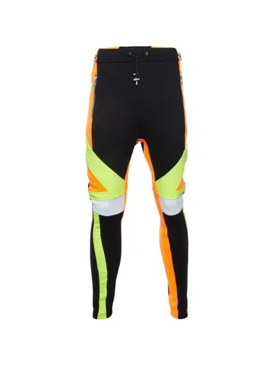 Pre-owned Balmain Colour-block Jersey Track Pants In Black