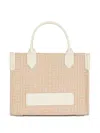 Balmain B-army Small Monogrammed Canvas And Leather Tote Bag In Metallic