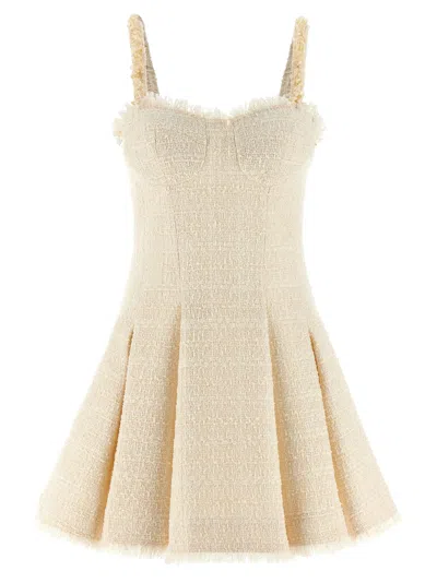 Balmain Conchiglie Dress In Cream