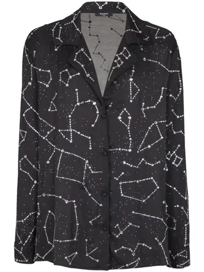 Balmain Constellation Embroidered Shirt In Black
