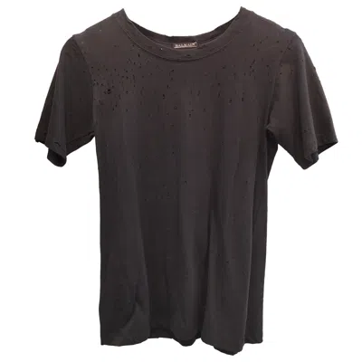 Pre-owned Balmain Contemporary Black Perforated Cotton T-shirt Size Small Unisex