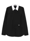 Balmain Collar Contrast Long Sleeves Shirt In Black