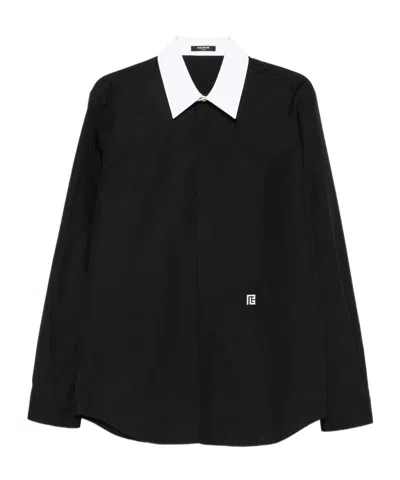 BALMAIN CONTRAST-COLLAR SHIRT