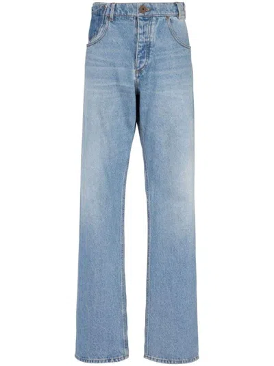Balmain Contrast-pocket Wide-leg Denim Jeans