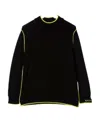Balmain Contrast Spliced Sweater In Black