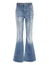 Balmain Contrast-stitching Flared Jeans In Blue