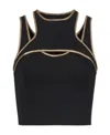 Balmain Contrast-trim Knitted Crop Top In Nude