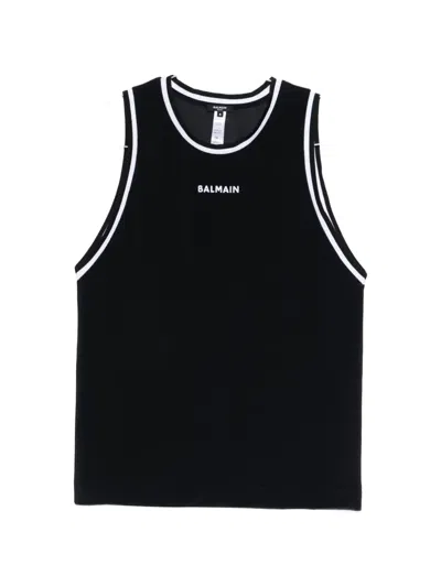 Balmain Contrast-trim Mini Dress In Multi