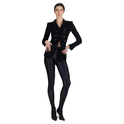 Pre-owned Balmain Corduroy Military Style Blazer In Black