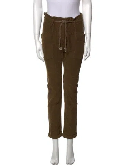 Pre-owned Balmain Corduroy Skinny Leg Pants In Green