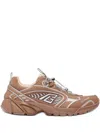 Balmain Cosmic Dust Leather Sneakers In Brown