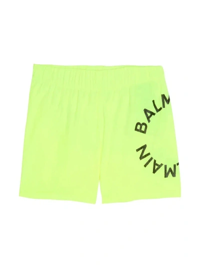 Balmain Kids' Costume Con Logo In Yellow