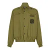 Balmain Khaki Cotton Aviator-style Bomber Jacket In Green