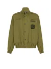 Balmain Khaki Cotton Aviator-style Bomber Jacket In Green