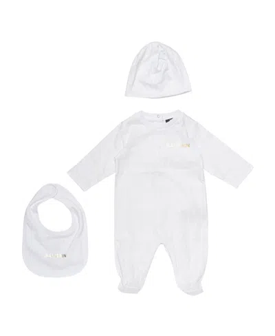 Balmain Cotton Babygrow Set (set Of Two) In White