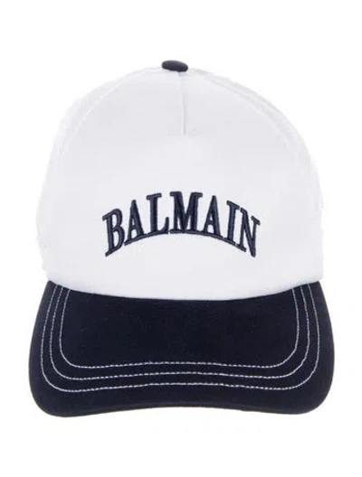 Pre-owned Balmain Cotton Baseball Hat W/tags In White